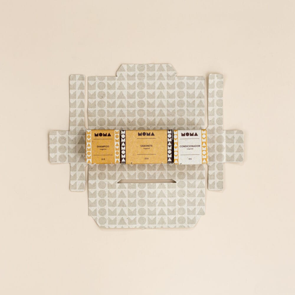 kit viagem biocosméticos - shampoo, sabonete e condicionador